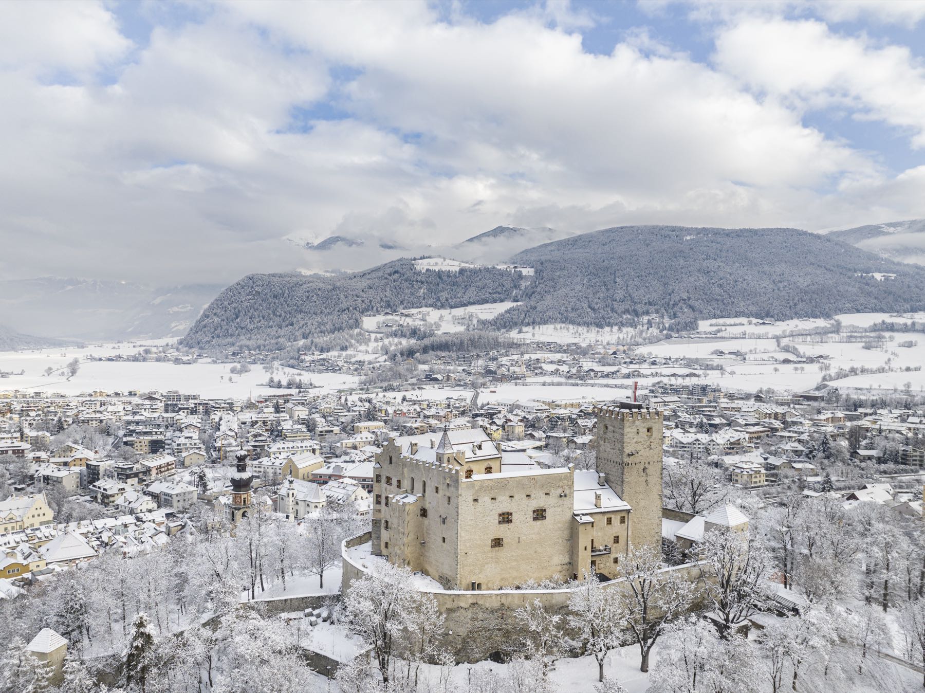 A storybook Dolomites village in winter
