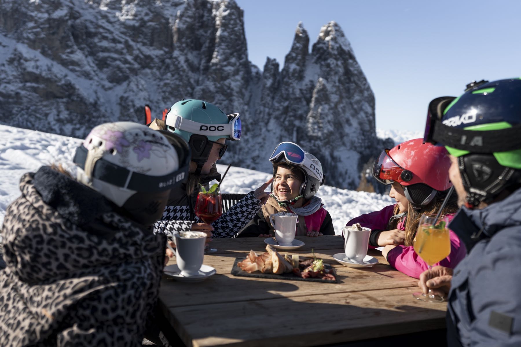 A family lunch on a sunny terrace