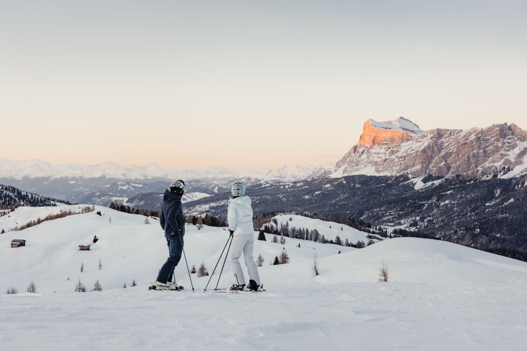 A sunny hut terrace in Alta Badia